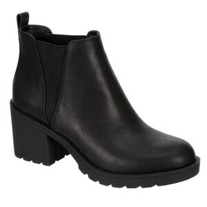 Xappeal | Women's Black Chunky Platform‎ Lug Sole Chelsea Ankle Boots Shoes, 6.5